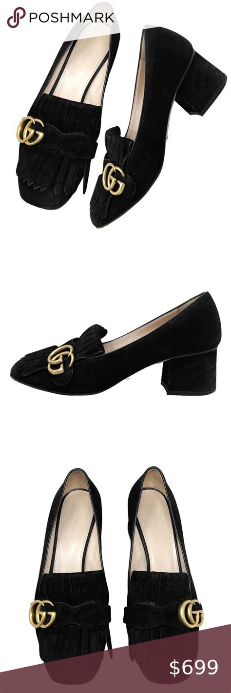 gucci marmont suede kiltie flats|Gucci Marmont Shoes .